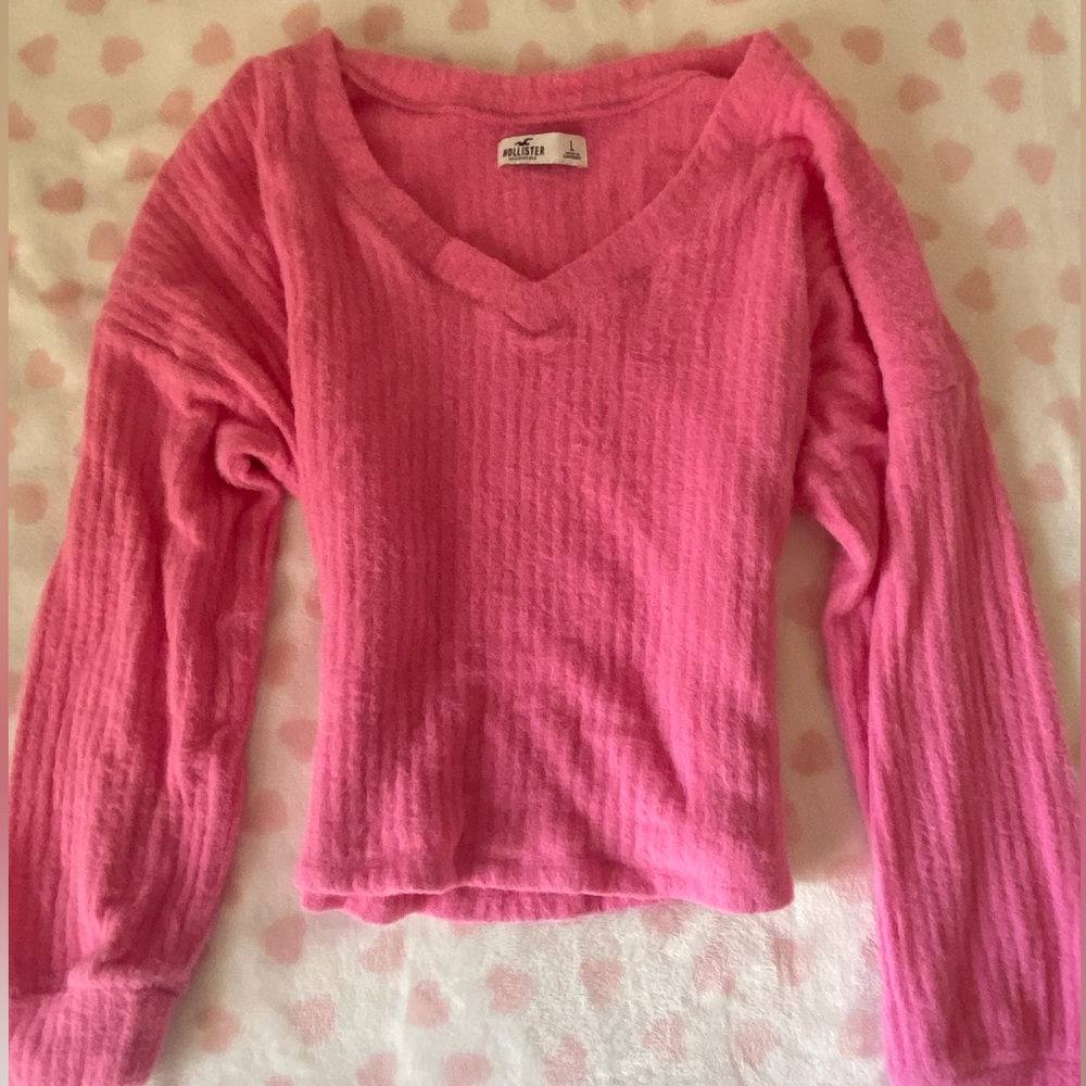 fuzzy hot pink sweater